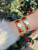 Cute Romantic Cherry Heart Shape Strawberry 304 Stainless Steel Brass Unisex Bangle main image 1