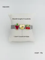 Cute Romantic Cherry Heart Shape Strawberry 304 Stainless Steel Brass Unisex Bangle main image 2