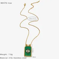 Retro Simple Style Red Heart Eye 316L Stainless Steel  Enamel 18K Gold Plated Women's Pendant Necklace sku image 1