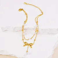 Casual Vacation Bow Knot 304 Stainless Steel Women's Anklet main image 2