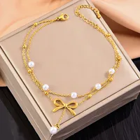 Casual Vacation Bow Knot 304 Stainless Steel Women's Anklet main image 3
