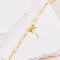 Casual Vacation Bow Knot 304 Stainless Steel Women's Anklet main image 4