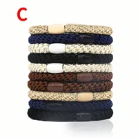 Women's Casual Basic Color Block Elastic Band Hair Tie sku image 2