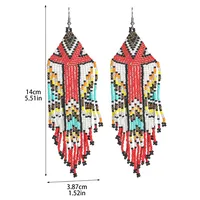 1 Pair Retro Classic Style Colorful Seed Bead Drop Earrings main image 7