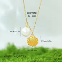 Vintage Style Classic Style Shell 304 Stainless Steel 18K Gold Plated Women's Pendant Necklace main image 2