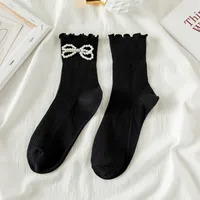 Women's Cute New Style Solid Color Cotton Crew Socks A Pair sku image 3