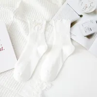 Women's Cute New Style Solid Color Cotton Crew Socks A Pair sku image 2