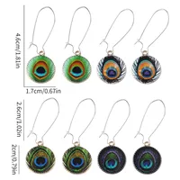 1 Pair Retro Peacock Feather Alloy Drop Earrings main image 2