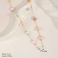 Casual Cute Simple Style Moon Heart Shape 304 Stainless Steel Plating Inlay Acrylic Plated With KC Gold Valentine'S Day Women's Necklace sku image 1