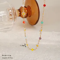 Casual Cute Simple Style Geometric Flower Copper Epoxy Plated With KC Gold Women's Necklace sku image 1