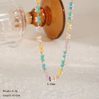 Casual Cute Simple Style Geometric Flower Copper Epoxy Plated With KC Gold Women's Necklace sku image 3