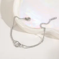 Wholesale Jewelry Simple Style Heart 304 Stainless Steel 18K Gold Plated Plating Necklace main image 9
