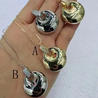 IG Style Simple Style Round Copper Zircon 18K Gold Plated Women's Pendant Necklace main image 2