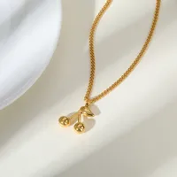 Wholesale Jewelry Sweet Cherry 304 Stainless Steel 18K Gold Plated Necklace Grinding Chain main image 7