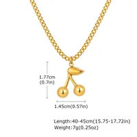 Wholesale Jewelry Sweet Cherry 304 Stainless Steel 18K Gold Plated Necklace Grinding Chain main image 2