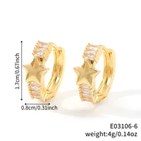 1 Pair Shiny Heart Shape Plating Copper Zircon K Gold Plated Rhodium Plated Earrings sku image 2