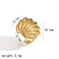 Marine Style Beach Scallop Dolphin Coral 304 Stainless Steel Plating 18K Gold Plated Women's Rings main image 3
