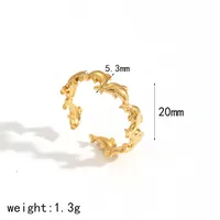 Marine Style Beach Scallop Dolphin Coral 304 Stainless Steel Plating 18K Gold Plated Women's Rings main image 6