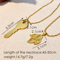 Vintage Style Classic Style Leaf Key 304 Stainless Steel Plating 18K Gold Plated Women's Pendant Necklace main image 2