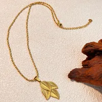 Vintage Style Classic Style Leaf Key 304 Stainless Steel Plating 18K Gold Plated Women's Pendant Necklace main image 5