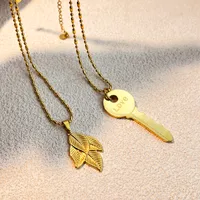 Vintage Style Classic Style Leaf Key 304 Stainless Steel Plating 18K Gold Plated Women's Pendant Necklace main image 3