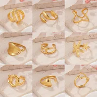 Retro Classic Style Geometric Starfish Heart Shape 304 Stainless Steel Plating Women's Open Rings main image 1