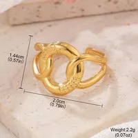 Retro Classic Style Geometric Starfish Heart Shape 304 Stainless Steel Plating Women's Open Rings sku image 7