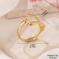 Retro Classic Style Geometric Starfish Heart Shape 304 Stainless Steel Plating Women's Open Rings sku image 9