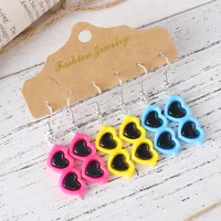 1 Set Retro Heart Shape Resin Drop Earrings main image 5
