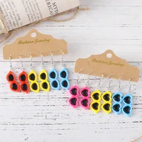 1 Set Retro Heart Shape Resin Drop Earrings main image 4