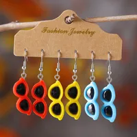 1 Set Retro Heart Shape Resin Drop Earrings main image 3