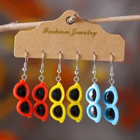 1 Set Retro Heart Shape Resin Drop Earrings sku image 2