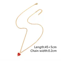 Elegant Simple Style Classic Style Leaf 201 Stainless Steel Artificial Crystal Artificial Crystal Women's Pendant Necklace sku image 4