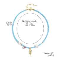 Bohemian Starfish Conch Fish Artificial Crystal Women's Necklace sku image 2
