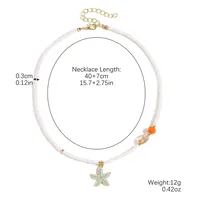 Bohemian Starfish Conch Fish Artificial Crystal Women's Necklace sku image 3