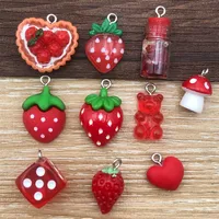 Cute Strawberry Mushroom Resin Epoxy DIY Ornament Accessories main image 1