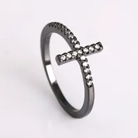 Retro Cross Copper Plating Zircon Unisex Rings main image 1