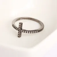 Retro Cross Copper Plating Zircon Unisex Rings main image 2