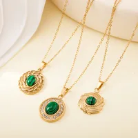 Simple Style Water Droplets Heart Shape Flower Titanium Steel Plating Women's Pendant Necklace main image 2
