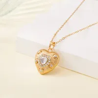 Simple Style Water Droplets Heart Shape Flower Titanium Steel Plating Women's Pendant Necklace sku image 25