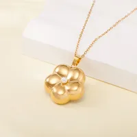 Simple Style Water Droplets Heart Shape Flower Titanium Steel Plating Women's Pendant Necklace sku image 29