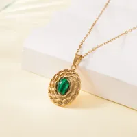 Simple Style Water Droplets Heart Shape Flower Titanium Steel Plating Women's Pendant Necklace sku image 23