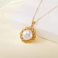 Simple Style Water Droplets Heart Shape Flower Titanium Steel Plating Women's Pendant Necklace sku image 11