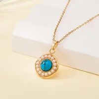 Simple Style Water Droplets Heart Shape Flower Titanium Steel Plating Women's Pendant Necklace sku image 7