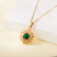 Simple Style Water Droplets Heart Shape Flower Titanium Steel Plating Women's Pendant Necklace sku image 24