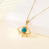 Simple Style Water Droplets Heart Shape Flower Titanium Steel Plating Women's Pendant Necklace sku image 1