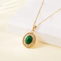 Simple Style Water Droplets Heart Shape Flower Titanium Steel Plating Women's Pendant Necklace sku image 22