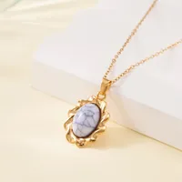 Simple Style Water Droplets Heart Shape Flower Titanium Steel Plating Women's Pendant Necklace sku image 15