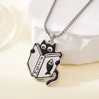 Retro Classic Style Geometric Cat Titanium Steel Plating Unisex Pendant Necklace sku image 6