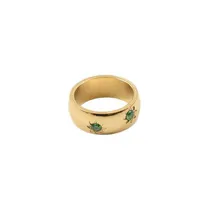Retro Classic Style Geometric Titanium Steel Zircon 18K Gold Plated Women's Rings main image 3